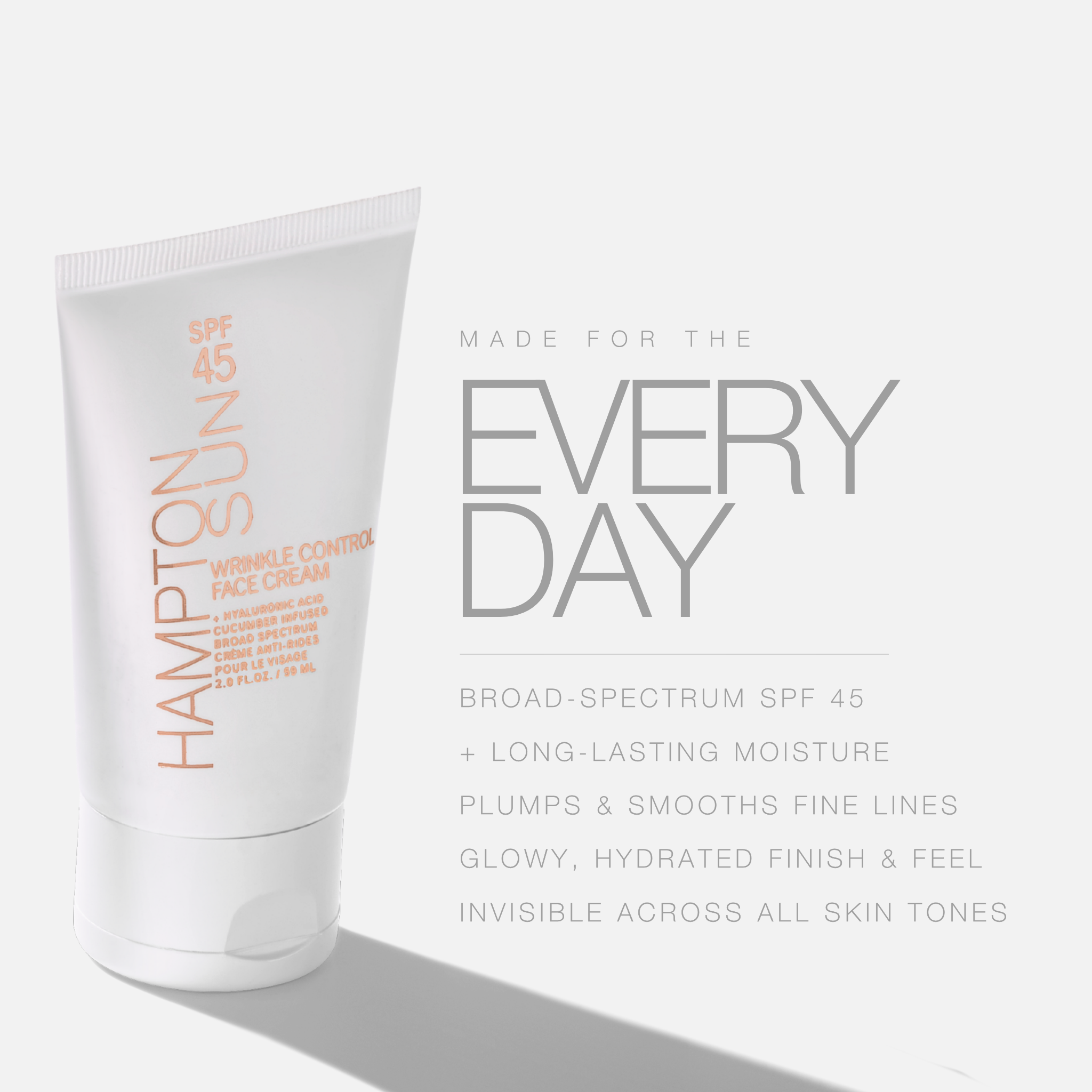 Hampton Sun SPF 45 Wrinkle Control Gesichtscreme mit Hyaluron