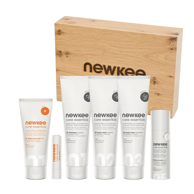 newkee Premium Box Geschenkset Holzbox 6-teilig vegan