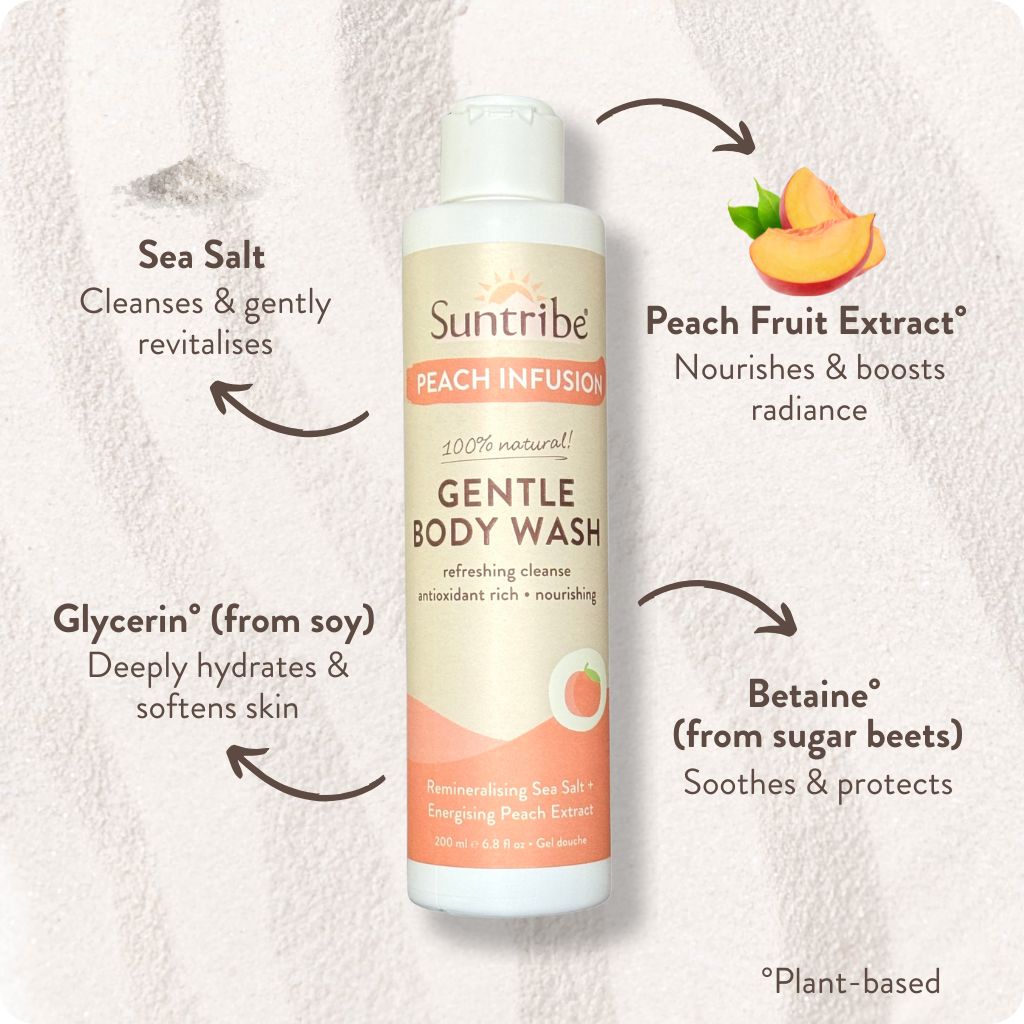 Suntribe Natural Gentle Body Wash Peach Duschgel vegan