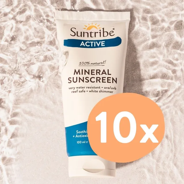 Suntribe Active Sonnencreme LSF50 Adults Kids 10x100ml mineralisch