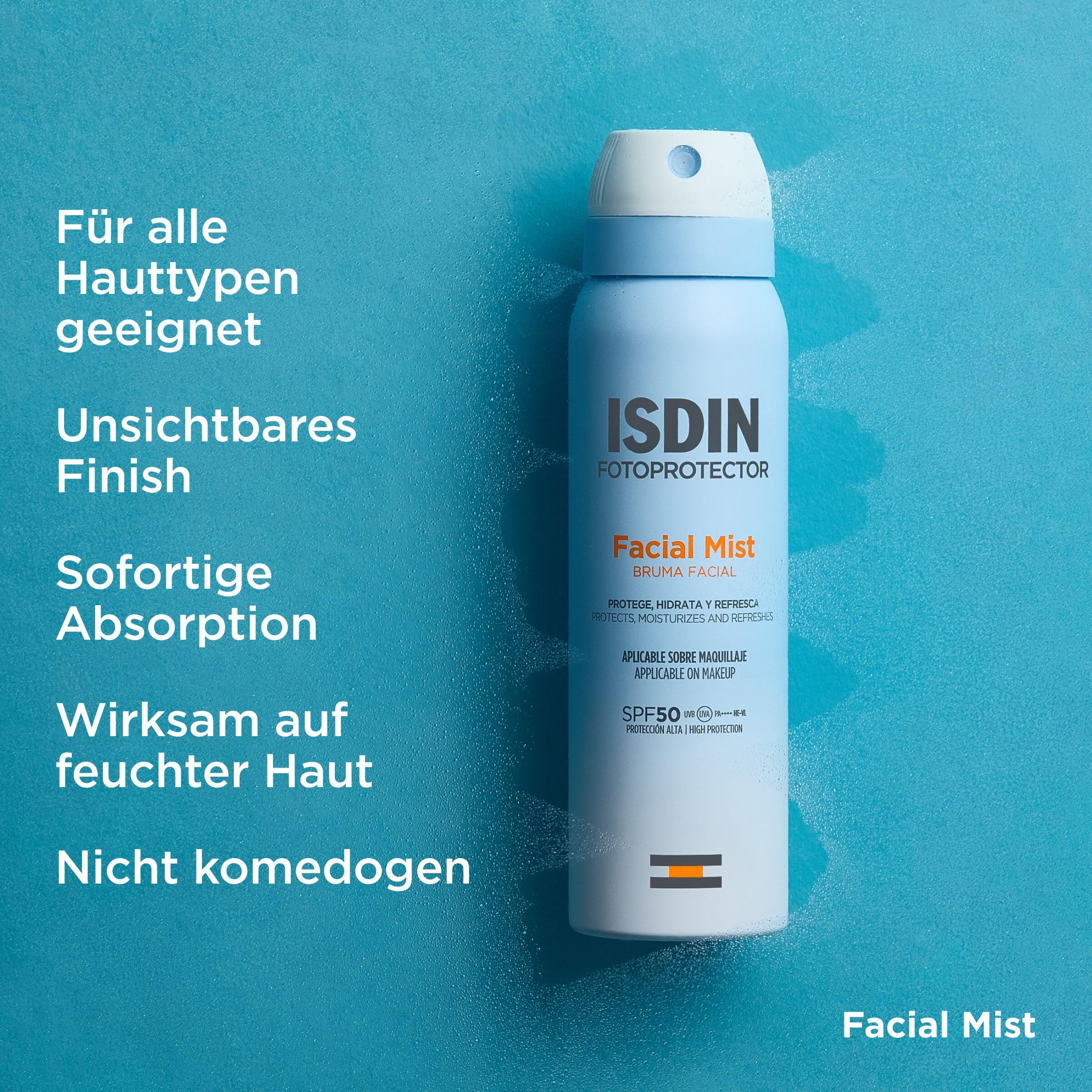 ISDIN Facial Mist Sonnenspray 100ml LSF 50 Make-up