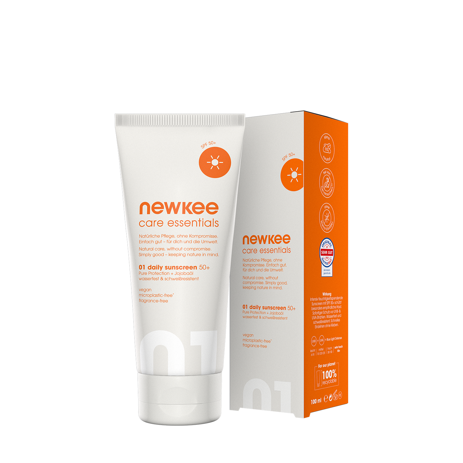 newkee daily sunscreen 50+ Sonnencreme wasserfest