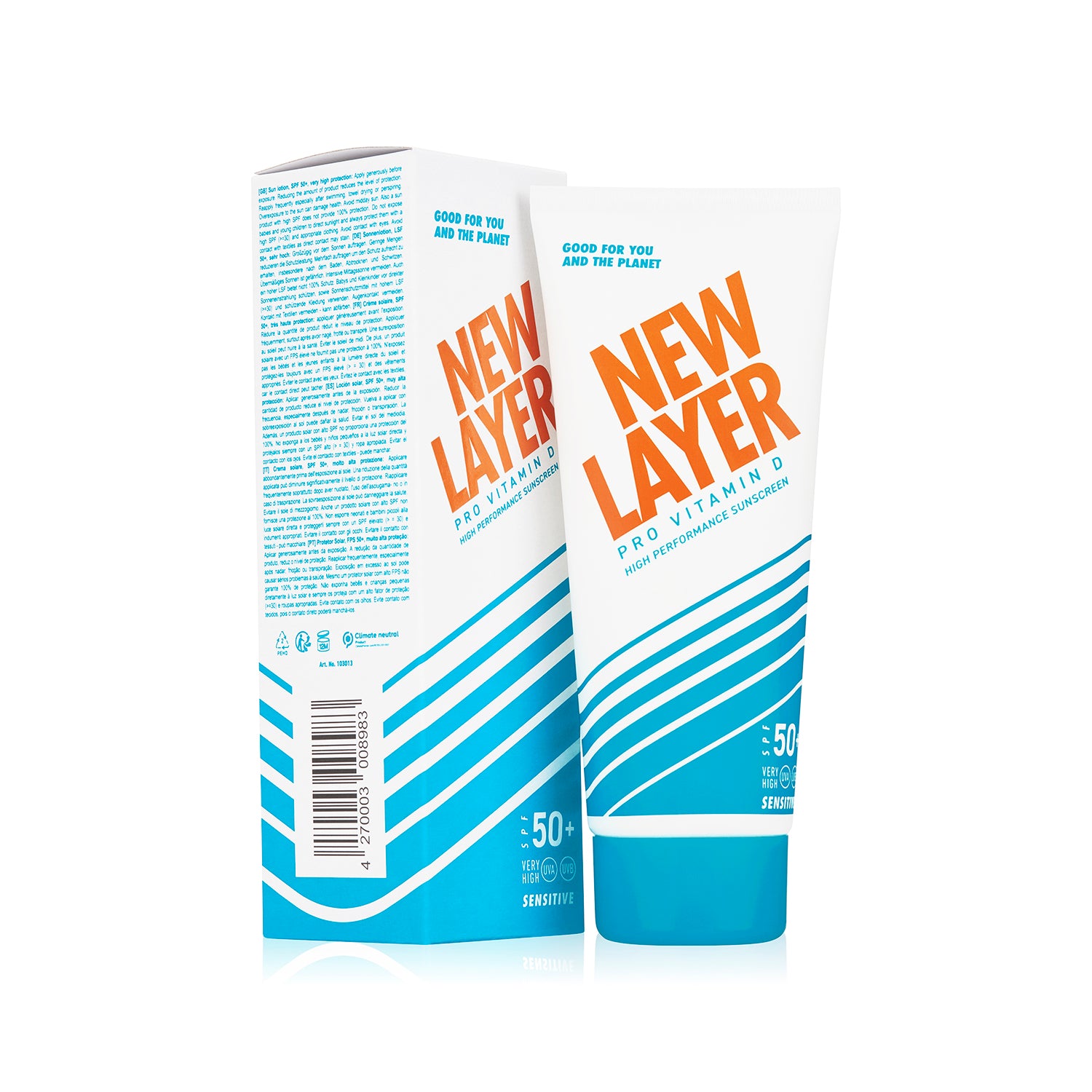 NEW LAYER Pro Vitamin D Sonnencreme LSF50+ Sensitive wasserfest