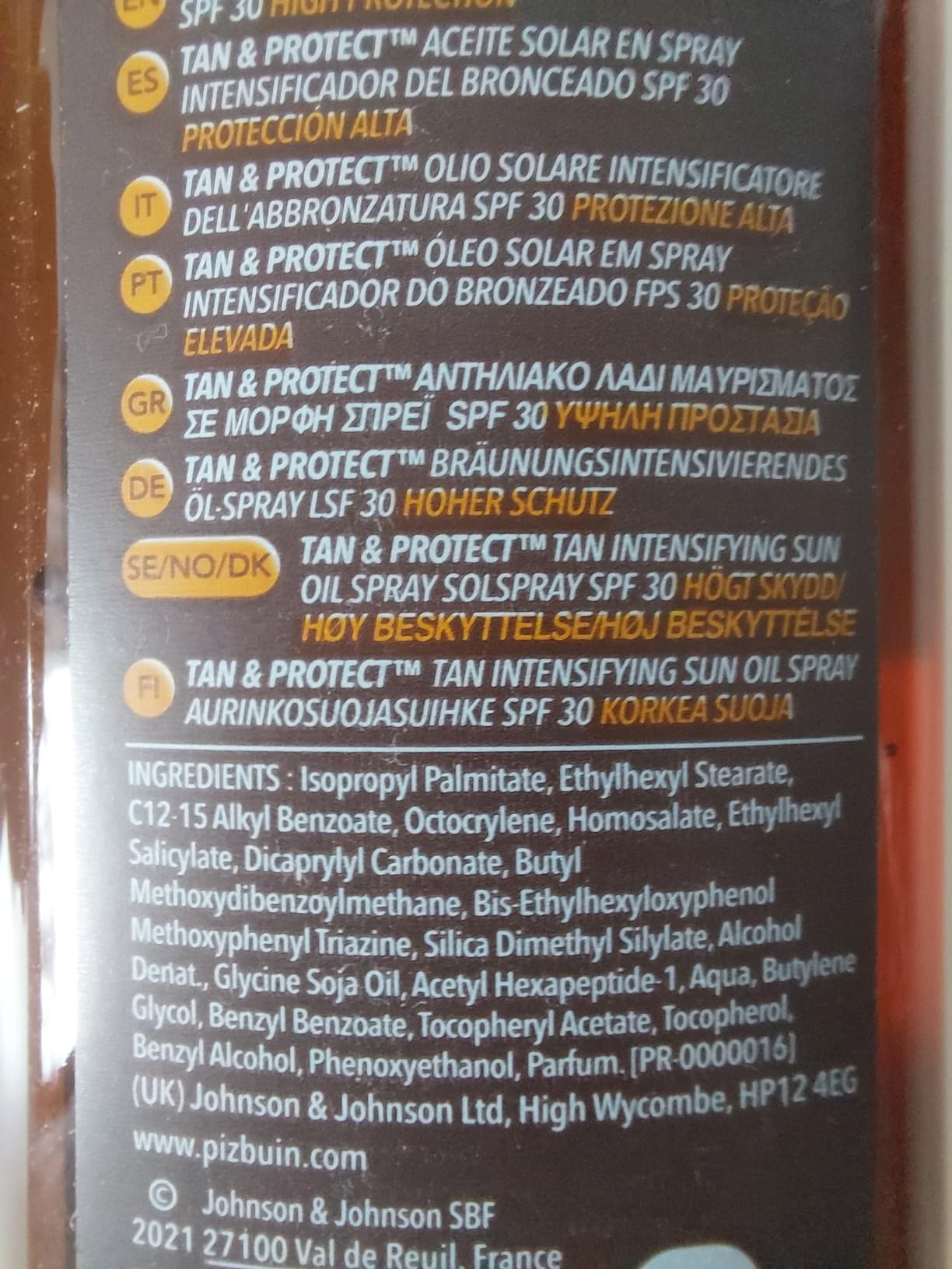 Piz Buin Tan & Protect Bräunungsöl-Spray LSF 30 150 ml