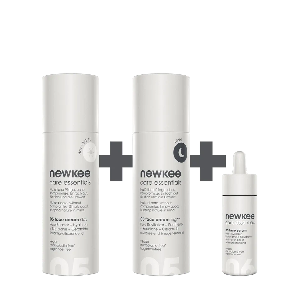 newkee face care bundle plus Gesichtspflegeset Serum Tag Nacht