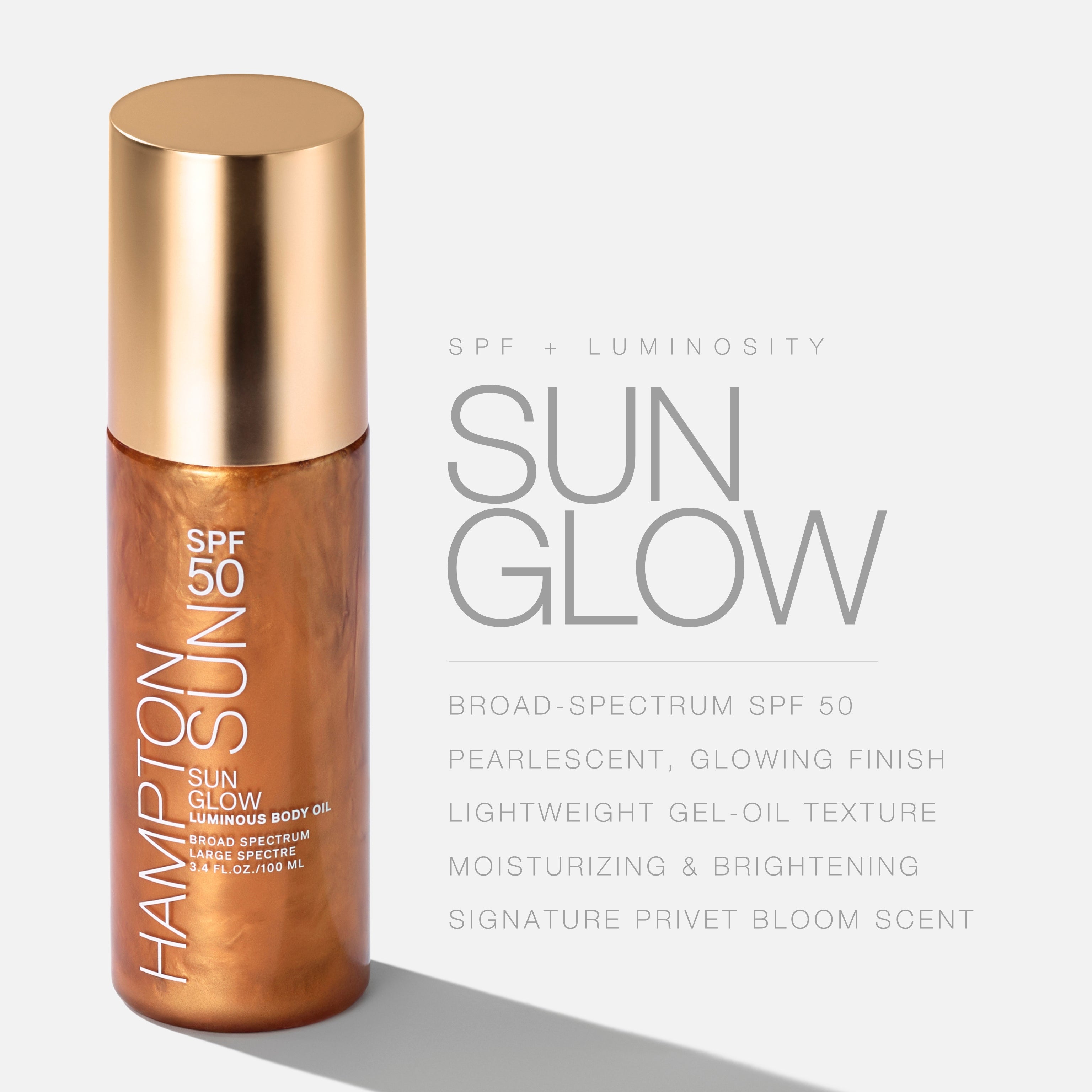 Hampton Sun SPF 50 Sun Glow Sonnenschutzöl mit Glow