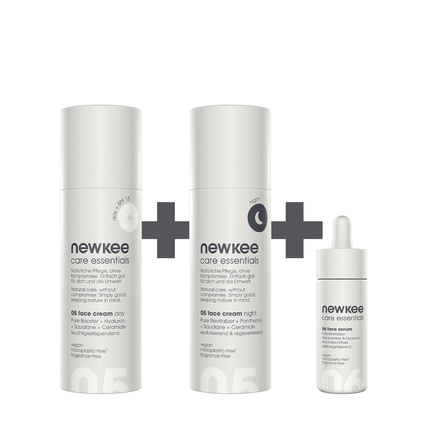newkee face care bundle plus Gesichtspflegeset Serum Tag Nacht