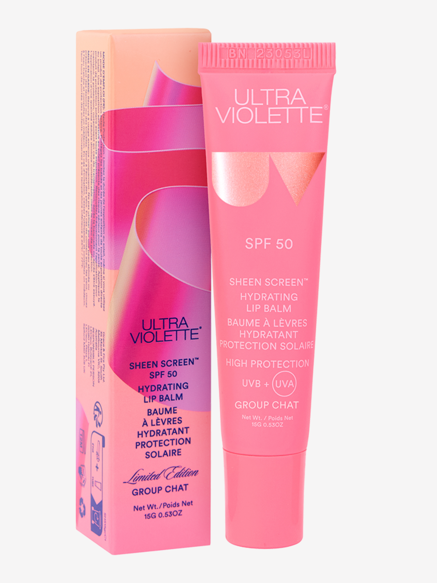 ULTRA VIOLETTE Sheen Screen Lippenbalsam LSF 50 Group Chat peach