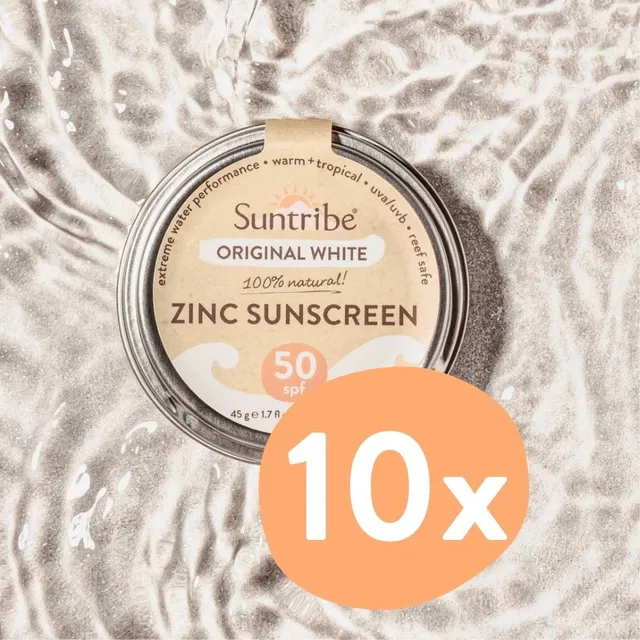 Suntribe Zinc Sunscreen Zinkcreme LSF50 Original White 10x45g